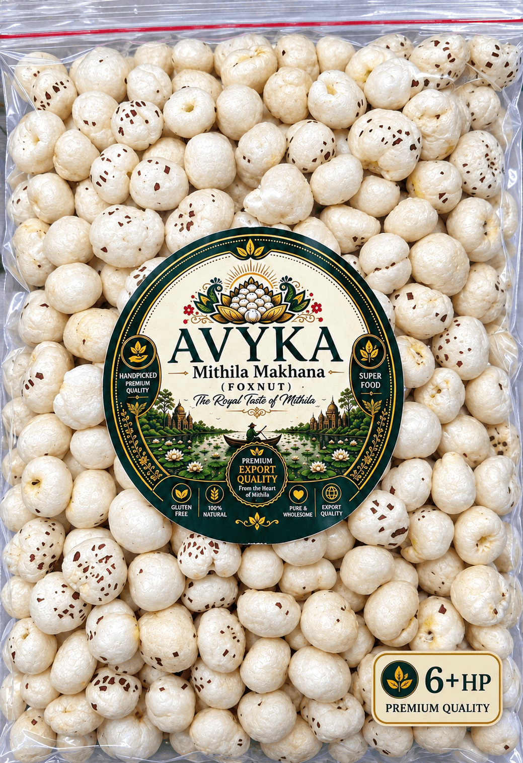Avyka Royal Emerald Makhana - High Protein Natural Superfood Snack